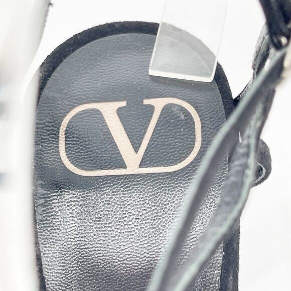 Valentino Garavani Maison Black Suede Crystal Snake T-Strap Pump size EU 39.5 - Picture 10 of 12